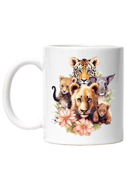 StoryGift Romania Cana cu animale salbatice | ilustratie | jungla | tigri | f...