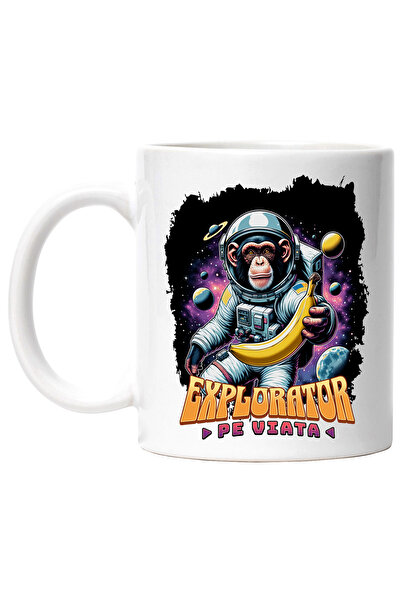StoryGift Romania Cana Maimuta Astronaut - Explorator pe Viata, 330ml, Cerami...