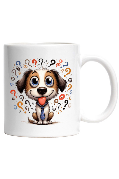 StoryGift Romania Cana cu un catel jucaus | ilustratie | cravata | semne de i...