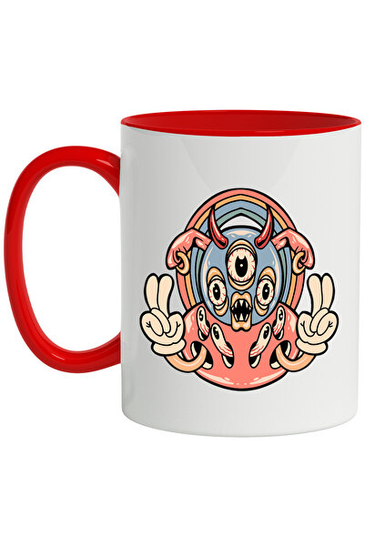 StoryGift Romania Mug With Alien, Hallucination, Eyes, Gloves, Earrings, Horn...