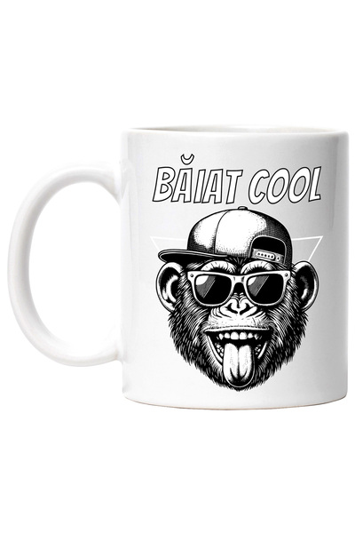 StoryGift Romania Cana Gorila cu ochelari si sapca text Băiat Cool, 330ml, Ce...