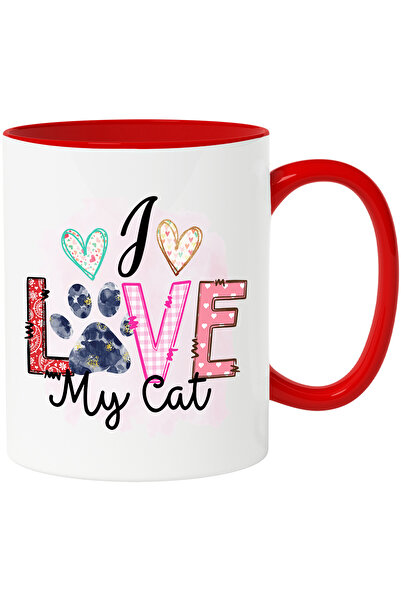 StoryGift Romania Cana cu mesajul "I love my cat", imi iubesc pisica, inimioa...