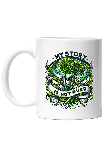 StoryGift Romania Cana cu mesajul "My story is not over", stilul hippie, cult...