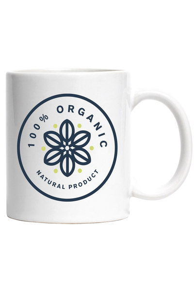 StoryGift Romania Cana Cu Mesaj 100% Organic, Cerc, Buline, Natural, Frunze, Emblema, Multicolor 3, Cu Maner Alb