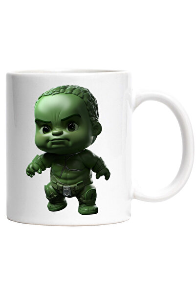 StoryGift Romania Cana cu Portret Figurina Baiat, Baiat Verde, Incruntat, Amu...