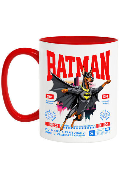 StoryGift Romania Cana cu Doberman PinscherCaine In Costum de BatMan cu Peler...