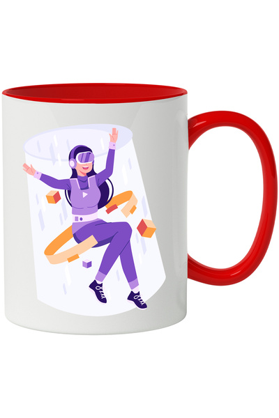 StoryGift Romania Cana Cu VR, Cuburi, Virtual, Portal, Multicolor 330 ml, Cer...