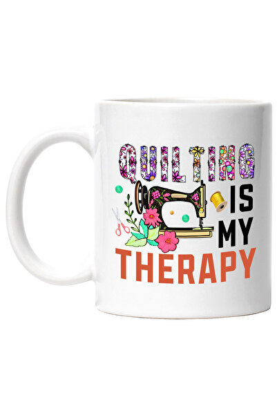 StoryGift Romania Cana cu mesajul "Quilting is my therapy", profesie, ilustra...