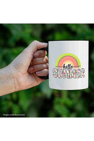 StoryGift Romania Mug with the message "Hello, Summer", summer, vacation, relaxation, holiday, illustration, , With ,STG