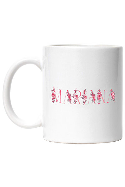 StoryGift Romania Cana Cu Numele Mariana, Floral, Colorat, Creativ, Frumos, Unicat, 330ml, Ceramic, Cu Maner Alb