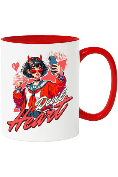 StoryGift Romania Cana cu Fata Stil Anime Cu Acadea si Selfie Text In Limba E...