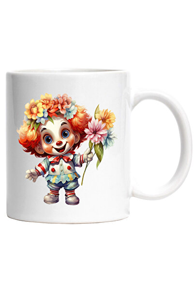 StoryGift Romania Cana cu un baietel clovn | ilustratie | tine niste flori | ...