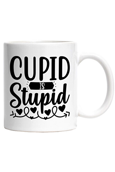 StoryGift Romania Cana cu inimioare si textul in engleza "Cupid is stup*d" - ...