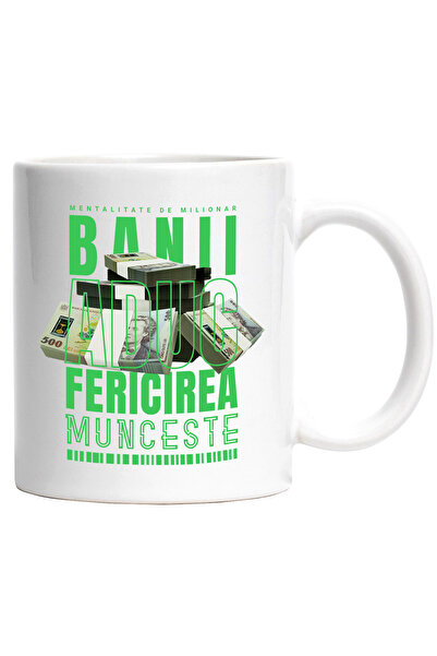 StoryGift Romania Money Brings Happiness Mug - Millionaire Mindset, 330ml, Ce...