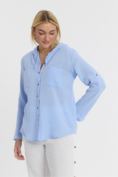 Heaven Ephesus Cămașă de damă - Cămașă cu glugă din muselină - 1030