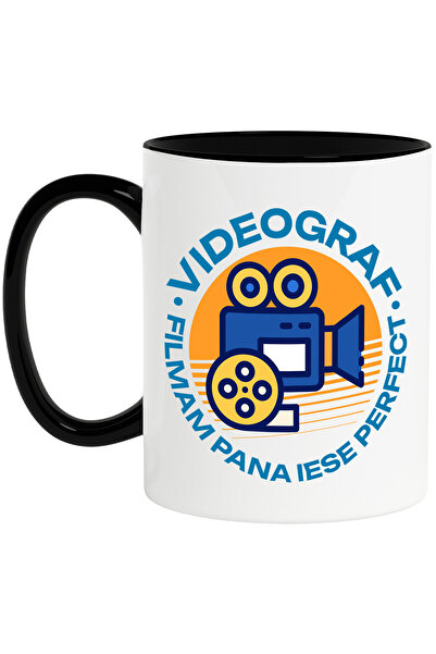 StoryGift Romania Cana cu Camera Video Roal Film Meserie Videograf Text Filmam Pana Iese Perfect p, Cu Maner Negru