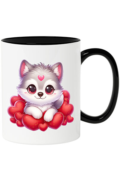 StoryGift Romania Cana cu un pui de lup care are o inimioara pe frunte | ilus...