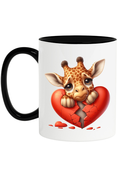 StoryGift Romania Cana cu o girafa care este trista, ilustratie, inima rupta,...