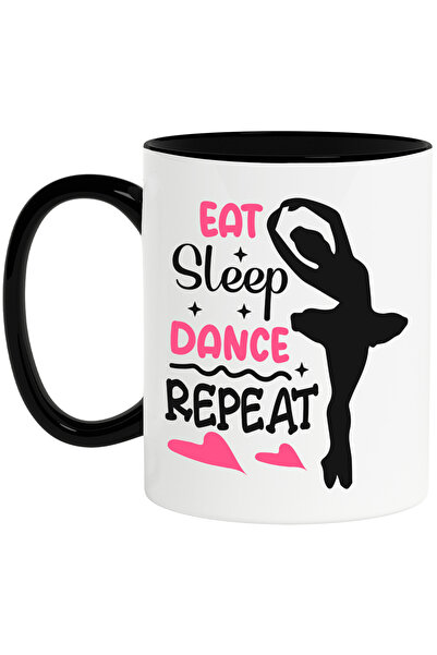 StoryGift Romania Cana cu inimioare si mesajul "Eat sleep, dance, repeat" - m...