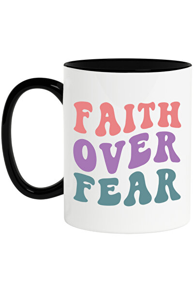 StoryGift Romania Cana cu textul in engleza "Faith over fear" - credinta pest...