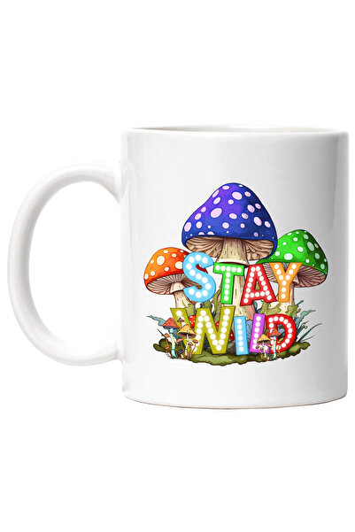 StoryGift Romania Cana cu mesajul "Stay wild", stilul hippie, cultura, ilustr...
