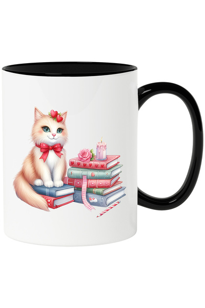 StoryGift Romania Cana cu o pisica vesela | ilustratie | imbujorata | teanc c...