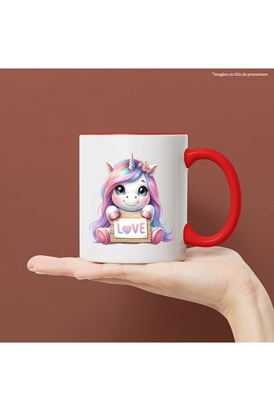 StoryGift Romania Mug with a unicorn, illustration, blushing, love, Valentine's Day, gift, but,, With ,STG.