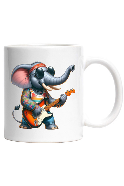 StoryGift Romania Cana cu un elefant tatuat care canta la chitara | ilustrati...