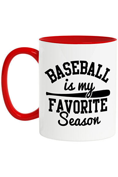 StoryGift Romania Cana cu o bata de baseball pentru pasionatii acestui sport - mesaj in limba engl, Cu Maner Rosu