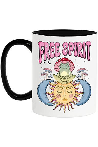 StoryGift Romania Cana cu mesajul "Free spirit", stilul hippie, cultura, ilus...