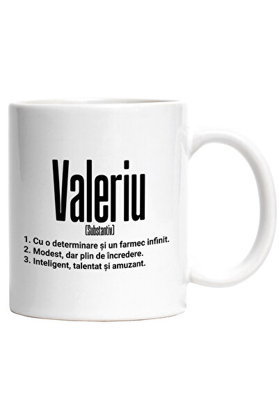 StoryGift Romania Cana Cu Numele Valeriu, Determinare, Modest, Inteligent, Am...