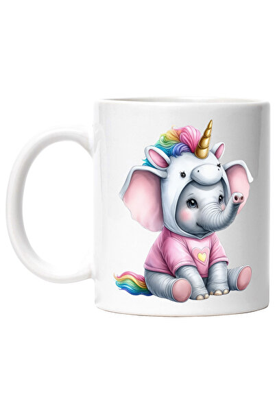 StoryGift Romania Cana cu un elefantel costumat in unicorn, ilustratie, hanor...