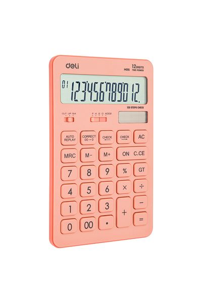 Deli Calculator Desktop 12 Digits 1541 Pink Pastel Deli
