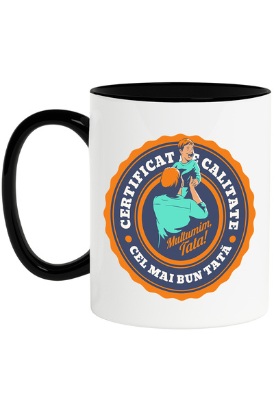 StoryGift Romania Cana Certificat de calitate Cel Mai Bun Tata, familie, 330m...