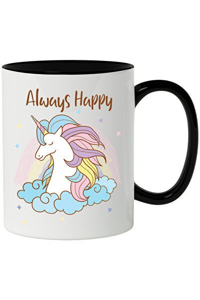 StoryGift Romania Cana Cu Mesaj In Engleza Always Happy, Unicorn, Curubeu, No...