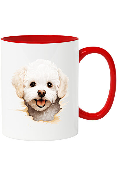 StoryGift Romania Cana cu un catel alb bucuros | ilustratie | scoate capul pr...