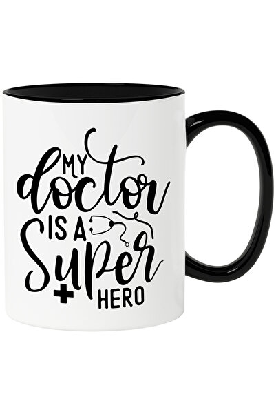 StoryGift Romania Cana cu textul "Doctorul meu e un supererou" cu Maner Negru...