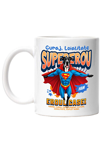 StoryGift Romania Cana cu Dog German / Caine German Caine In Costum de SuperM...