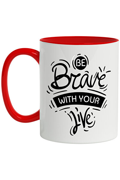 StoryGift Romania Mug with Message in English, Be Brave with your Life, Pride...