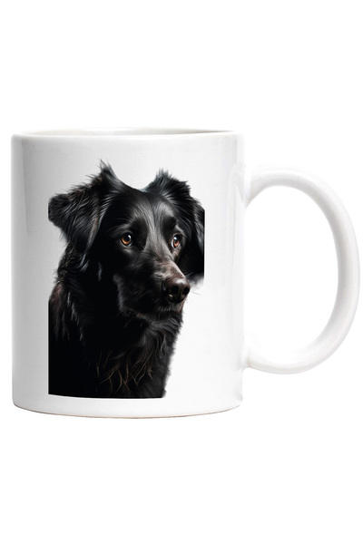 StoryGift Romania Cana cu Portret Caine Dragut, Negru cu Ochii Caprui, Blana ...