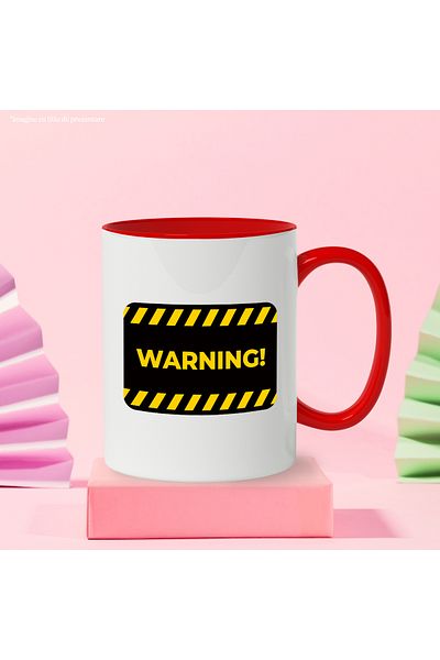 StoryGift Romania Mug With Message In English Warning, Attention, Sign, Multicolor 330 ml, Ceramic, With ,STG