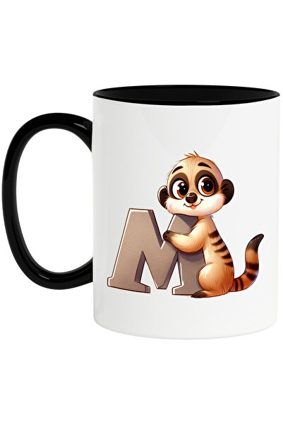 StoryGift Romania Cana cu o suricata cu litera "M", pentru copii, ilustratie,...