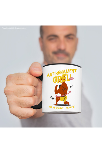 StoryGift Romania Hard workout mug I can't afford male therapy at the gym, 330ml, Ceramic with Ma, Cu, STG
