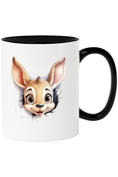 StoryGift Romania Cana cu o caprioara care scoate capul printr-o gaura in per...