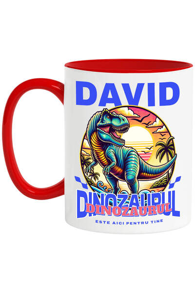 StoryGift Romania Cana cu Dinozaur T-rex In Jungla Text David Dinozaurul Este...