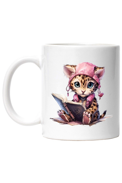 StoryGift Romania Cana cu un pui de tigru care tine o carte deschisa | ilustr...