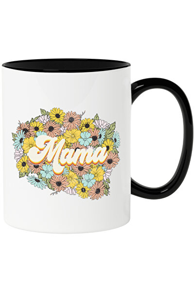 StoryGift Romania Cana cu mesajul "Mama", flori multicolore, ilustratie, mama...