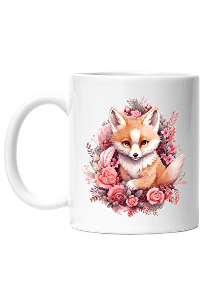 StoryGift Romania Cana cu o vulpe inconjurata cu flori | ilustratie | plante ...