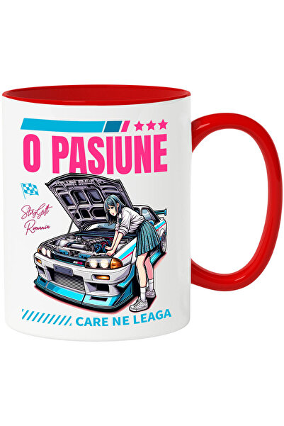 StoryGift Romania Cana cu Fata Stil Anime Tinuta Moderna Text O Pasiune care ...