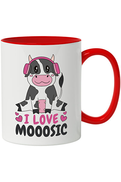 StoryGift Romania Cana Cu Mesaj In Engleza I Love Moosing, Vaca, Casti, Muzic...